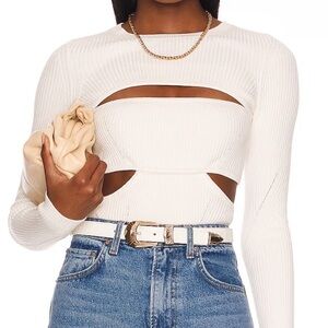 GRLFRND Kasia L/S Bandeau Sweater in Chalk